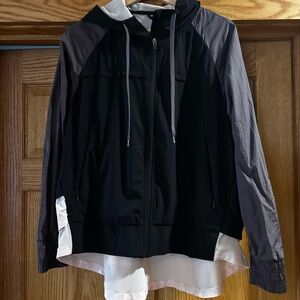 Fabletics Purple and Black with Light Pink Mesh Jacket